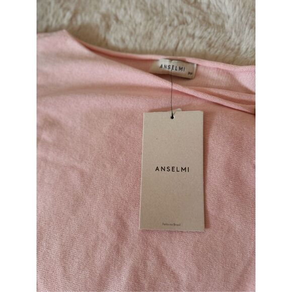 NWT Alsemi Soft Pink Cotton Rolled Hem Relaxed Fit Sweater Size S - Picture 4 of 12